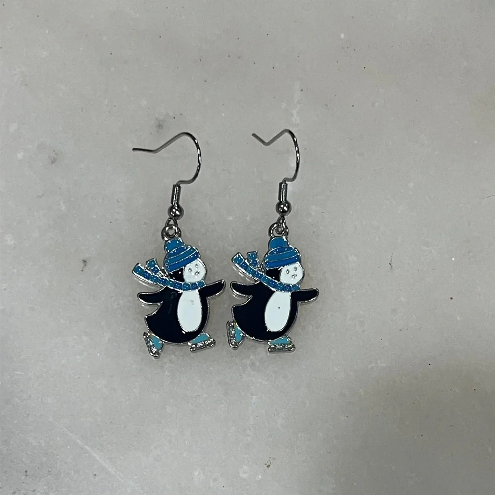 3/$30 Bundle • Cute Ice Skate Penguin Earrings • Kawaii Fun Winter Jewelry